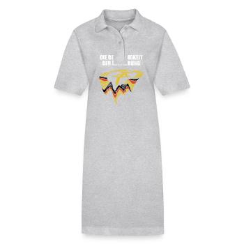 DDR Wappen, Die Beständigkeit der Erinnerung - Stanley/Stella Frauen Bio-Polokleid PAIGER - Grau meliert - Vorne