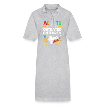 Univers Système Solaire - Robe polo bio PAIGER Stanley/Stella Femme - gris chiné - Devant