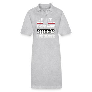 Just One More Stock I Promise Stock Exchange Trader - Stanley/Stella PAIGER Organic Women’s Polo Dress - heather grey - Front