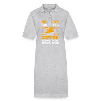 Bauarbeiter Baustelle - Stanley/Stella Frauen Bio-Polokleid PAIGER - Grau meliert - Vorne