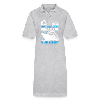 Cruise Holiday Cruise Ship - Stanley/Stella PAIGER Organic Women’s Polo Dress - heather grey - Front