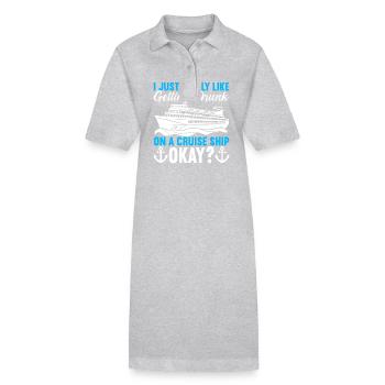 Cruise Holiday Cruise Ship - Stanley/Stella PAIGER Organic Women’s Polo Dress - heather grey - Front
