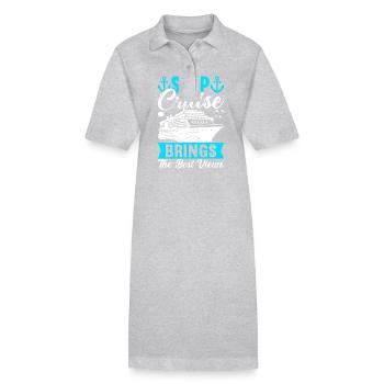 Cruise Holiday Cruise Ship - Stanley/Stella PAIGER Organic Women’s Polo Dress - heather grey - Front