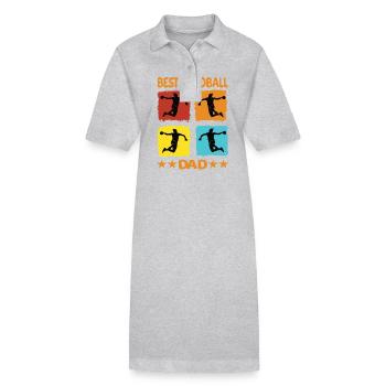 Meilleur père de handball - Robe polo bio PAIGER Stanley/Stella Femme - gris chiné - Devant