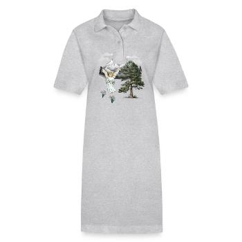 la nature, ange, amoureux de la nature, spirituel, montagne, montagne - Robe polo bio PAIGER Stanley/Stella Femme - gris chiné - Devant