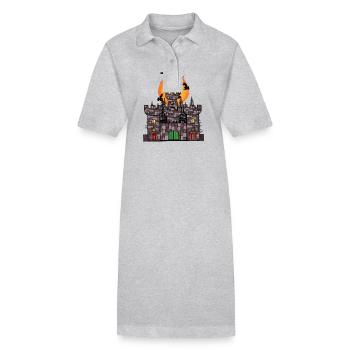 Mittelalter Schloss Burg Festung Kinder Kind - Stanley/Stella Frauen Bio-Polokleid PAIGER - Grau meliert - Vorne