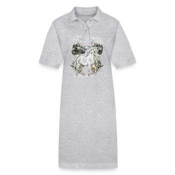 Licorne Licornes Créatures mythiques Animaux mythiques Enfant - Robe polo bio PAIGER Stanley/Stella Femme - gris chiné - Devant