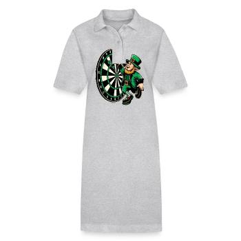 Fléchettes jouant du lutin (lutin irlandais) - Robe polo bio PAIGER Stanley/Stella Femme - gris chiné - Devant