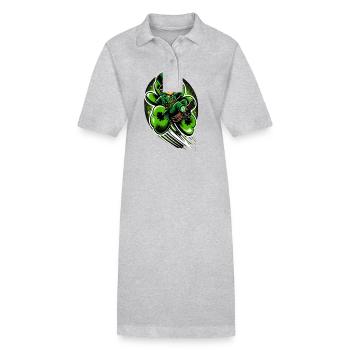 Fliegender Leprechaun (Irischer Kobold) - Stanley/Stella Frauen Bio-Polokleid PAIGER - Grau meliert - Vorne