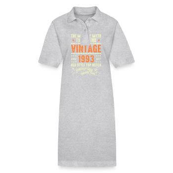 1993 Cadeau Anniversaire Millésime 1993 Cru 1993 - Robe polo bio PAIGER Stanley/Stella Femme - gris chiné - Devant