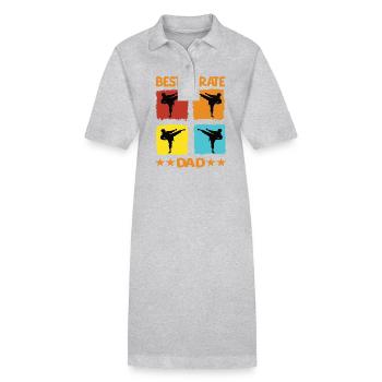 Meilleur père de karaté - Robe polo bio PAIGER Stanley/Stella Femme - gris chiné - Devant