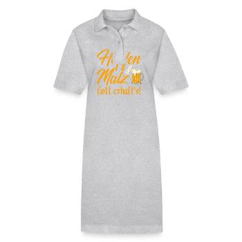 Humorous Beer Drinking Beer Garden Outfit - Stanley/Stella PAIGER Organic Women’s Polo Dress - heather grey - Front