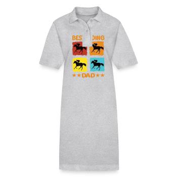 Meilleur père de cheval - Robe polo bio PAIGER Stanley/Stella Femme - gris chiné - Devant