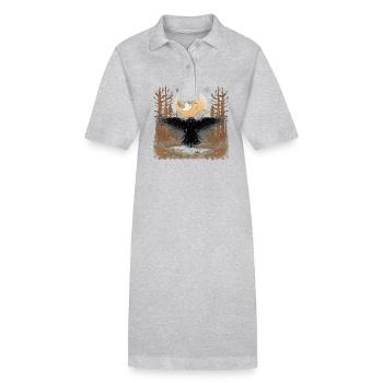 Corbeaux, Corbeaux, Nature, Corbeau, Corbeau - Robe polo bio PAIGER Stanley/Stella Femme - gris chiné - Devant