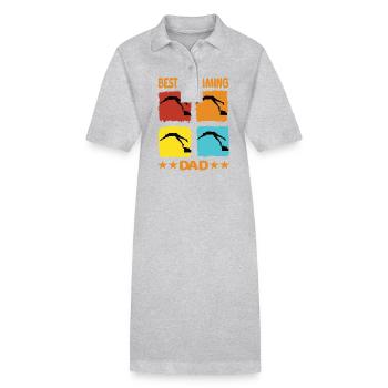 Meilleur père nageur - Robe polo bio PAIGER Stanley/Stella Femme - gris chiné - Devant