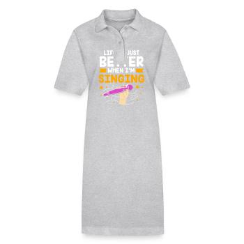 Karaoké - Robe polo bio PAIGER Stanley/Stella Femme - gris chiné - Devant