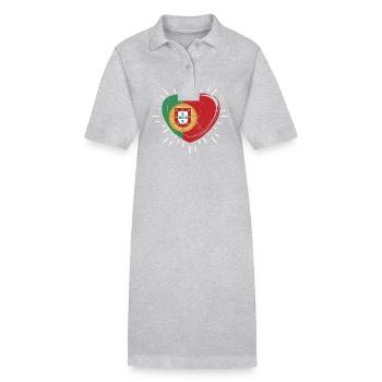 Battement de cœur portugais Portugal - Robe polo bio PAIGER Stanley/Stella Femme - gris chiné - Devant