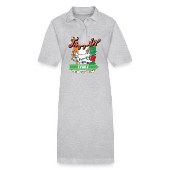 Straight Trippin' To Ivory With My Tribe Family - Stanley/Stella PAIGER Organic Women’s Polo Dress - heather grey - Front