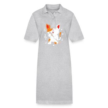 Karaoké - Robe polo bio PAIGER Stanley/Stella Femme - gris chiné - Devant