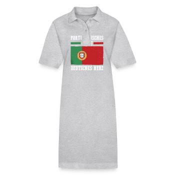 Portugais Allemagne Portugal - Robe polo bio PAIGER Stanley/Stella Femme - gris chiné - Devant