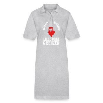 Albaner Albanisch Albanien - Stanley/Stella Frauen Bio-Polokleid PAIGER - Grau meliert - Vorne