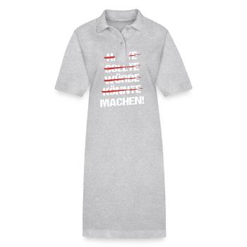 Hätte Sollte Würde Könnte Machen Macher - Stanley/Stella Frauen Bio-Polokleid PAIGER - Grau meliert - Vorne