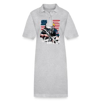 Le soleil est sorti, le est sorti le 4 juillet - Robe polo bio PAIGER Stanley/Stella Femme - gris chiné - Devant