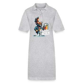 Drinkin' Like Lincoln Retro Vintage Design - Stanley/Stella Frauen Bio-Polokleid PAIGER - Grau meliert - Vorne