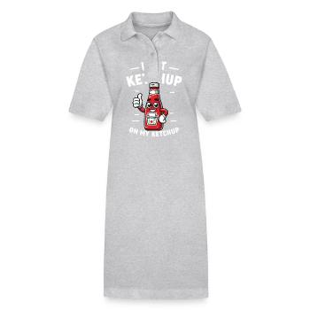 Ich gebe Ketchup auf meine Ketchupflasche Lustige Soße Ent - Stanley/Stella Frauen Bio-Polokleid PAIGER - Grau meliert - Vorne