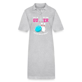 Bowling Bowler Bowling Skittles Boule de bowling - Robe polo bio PAIGER Stanley/Stella Femme - gris chiné - Devant