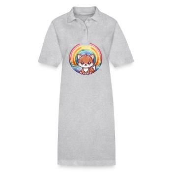 Fuchs Füchse Kinder Kind - Stanley/Stella Frauen Bio-Polokleid PAIGER - Grau meliert - Vorne