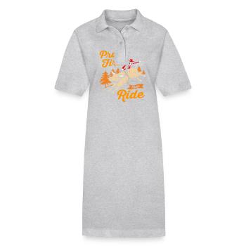 Rodéo - Robe polo bio PAIGER Stanley/Stella Femme - gris chiné - Devant