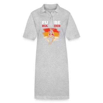 Rodéo - Robe polo bio PAIGER Stanley/Stella Femme - gris chiné - Devant