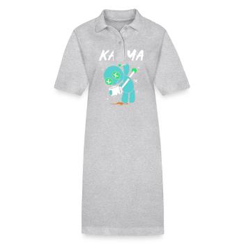 Voodoo Karma - Stanley/Stella Frauen Bio-Polokleid PAIGER - Grau meliert - Vorne
