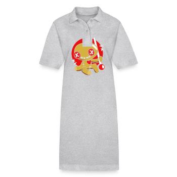 Voodoo Puppe - Stanley/Stella Frauen Bio-Polokleid PAIGER - Grau meliert - Vorne