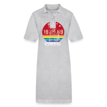 The First Pride Was A Riot 1969 Stonewall LGBTQ - Stanley/Stella PAIGER Organic Women’s Polo Dress - heather grey - Front