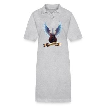 Guitare Rock 2024 03 - Robe polo bio PAIGER Stanley/Stella Femme - gris chiné - Devant