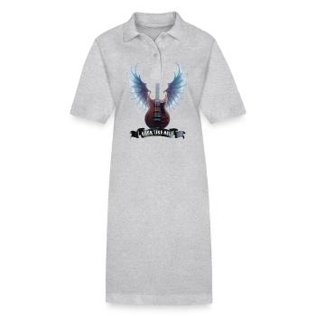 Guitare Rock 2024 02 - Robe polo bio PAIGER Stanley/Stella Femme - gris chiné - Devant