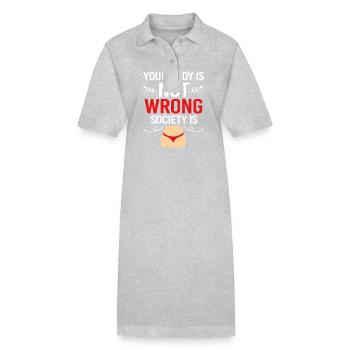 Body Positivity Féminisme féministe Féministe - Robe polo bio PAIGER Stanley/Stella Femme - gris chiné - Devant