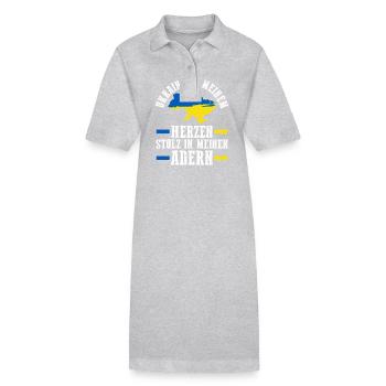 Ukrainer Ukraine - Stanley/Stella Frauen Bio-Polokleid PAIGER - Grau meliert - Vorne