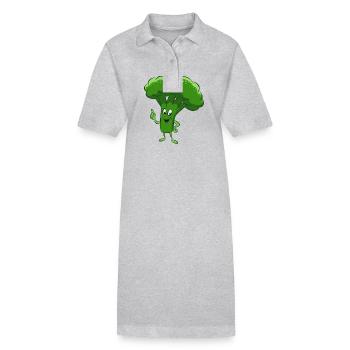 Brokkoli, Gemüse, vegetarisch, vegan - Stanley/Stella Frauen Bio-Polokleid PAIGER - Grau meliert - Vorne