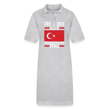 Türken Türkisch Türkei - Stanley/Stella Frauen Bio-Polokleid PAIGER - Grau meliert - Vorne