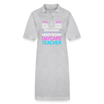 Garderie Éducateur Éducateur - Robe polo bio PAIGER Stanley/Stella Femme - gris chiné - Devant
