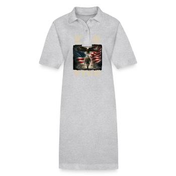 Star Spangled Stud - Patriotischer Look Mit - Stanley/Stella Frauen Bio-Polokleid PAIGER - Grau meliert - Vorne
