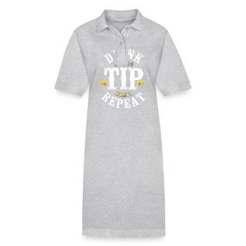 Barman Mixologue Astuce de boisson - Robe polo bio PAIGER Stanley/Stella Femme - gris chiné - Devant