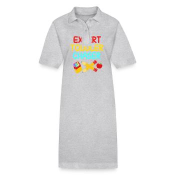 Éducation maternelle Éducateur Éducateur - Robe polo bio PAIGER Stanley/Stella Femme - gris chiné - Devant