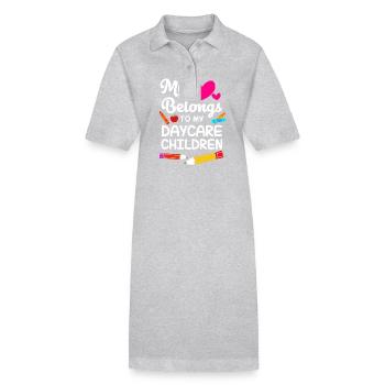Garderie Éducateur Éducateur - Robe polo bio PAIGER Stanley/Stella Femme - gris chiné - Devant