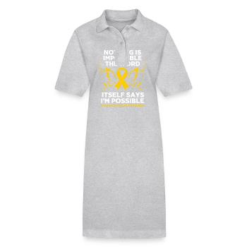 Enfant Cancer Survivant du Cancer - Robe polo bio PAIGER Stanley/Stella Femme - gris chiné - Devant