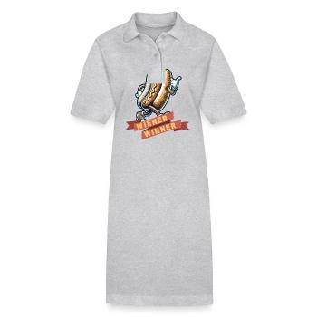 Wiener Winner 4th Of July Memorial Day - Stanley/Stella PAIGER Organic Women’s Polo Dress - heather grey - Front