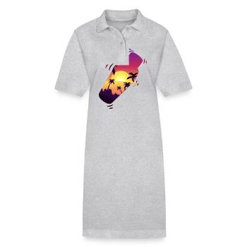 Bartender Mixologist Shaker Sunset - Stanley/Stella Frauen Bio-Polokleid PAIGER - Grau meliert - Vorne
